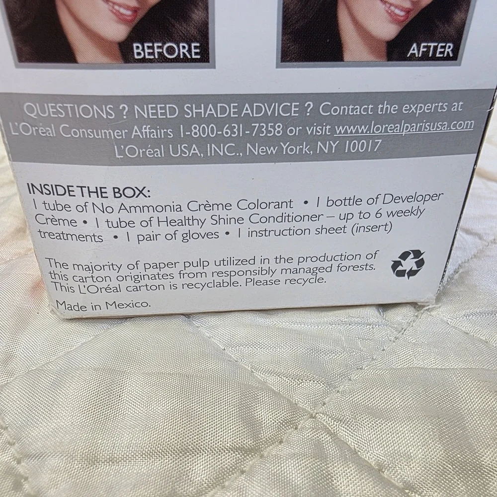 IMPERFECT BOX, NEW L'Oréal Healthy Look Creme Gloss Hair Color-4 DARK BROWN